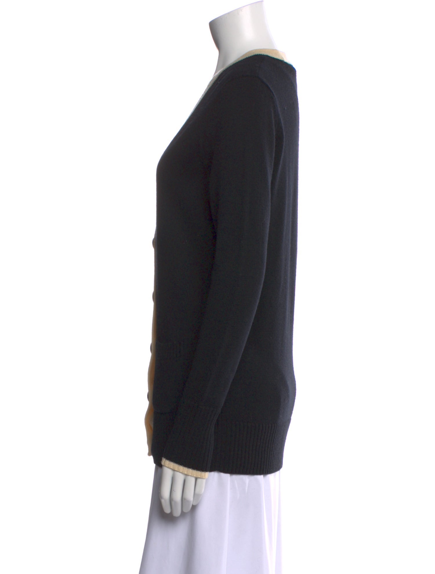 Tory Burch Merino Wool Colorblock Pattern Sweater