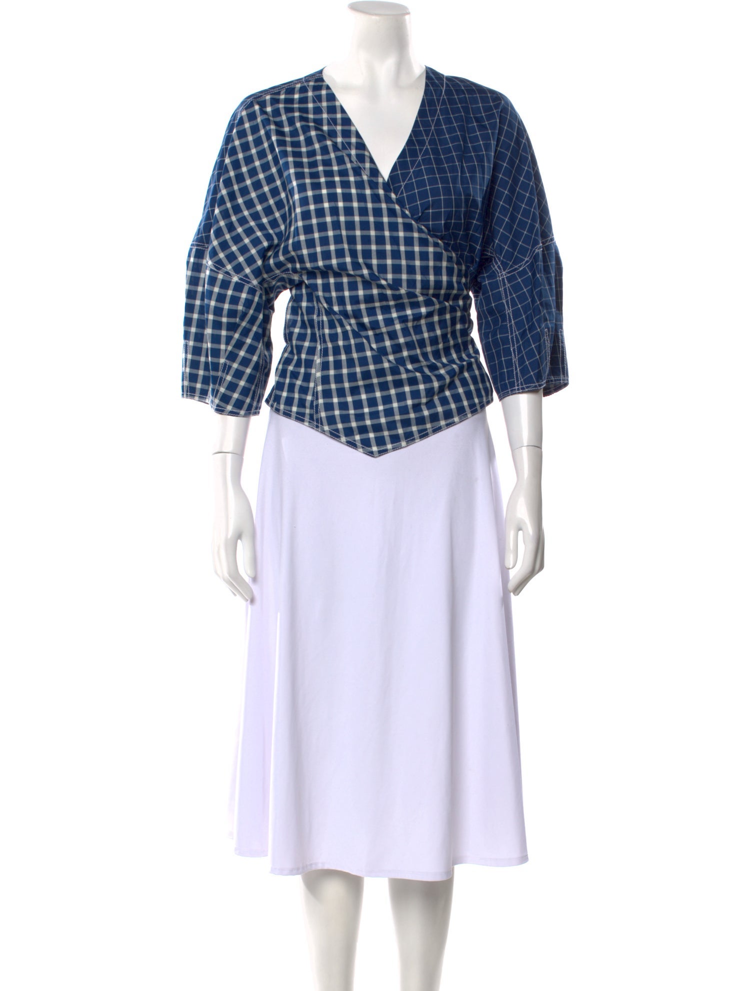 Tory Burch Silk Plaid Print Crop Top w/ Tags