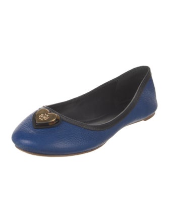 Tory Burch Leather Cutout Accent Ballet Flats