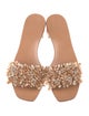 Tory Burch Leather Beaded Accents Slides