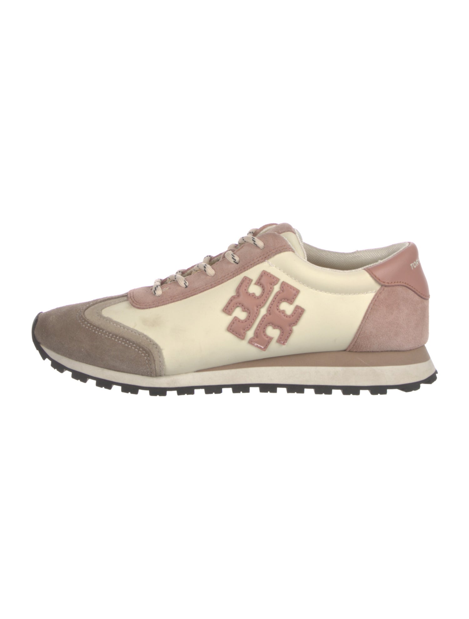 Tory Burch Suede Colorblock Pattern Sneakers
