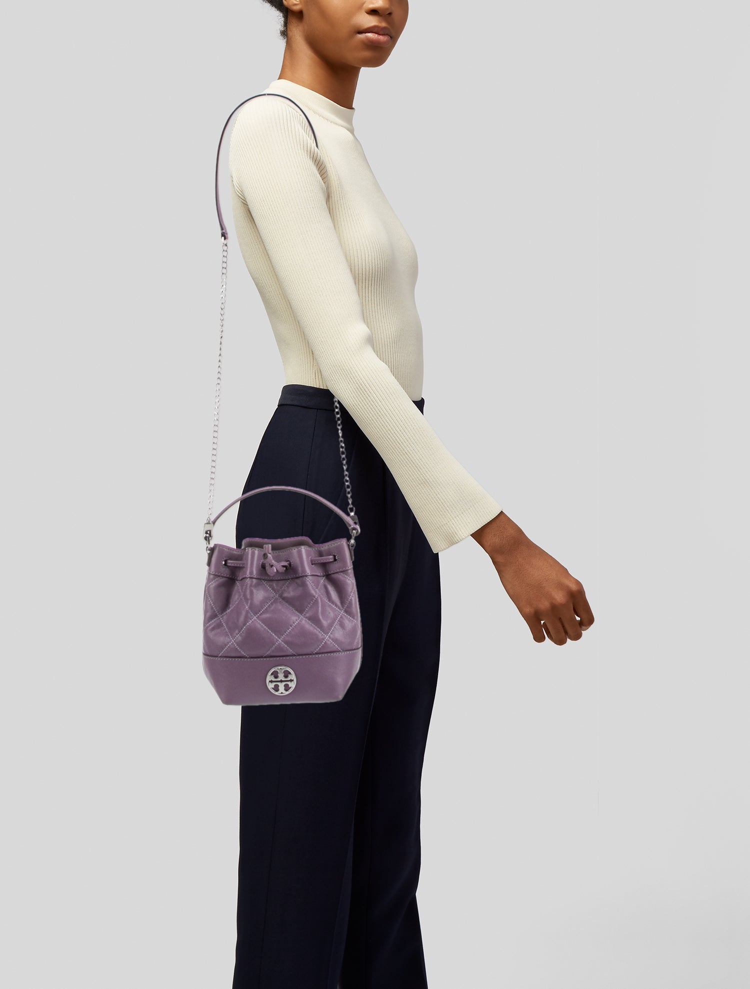 Tory Burch Leather Bucket Bag