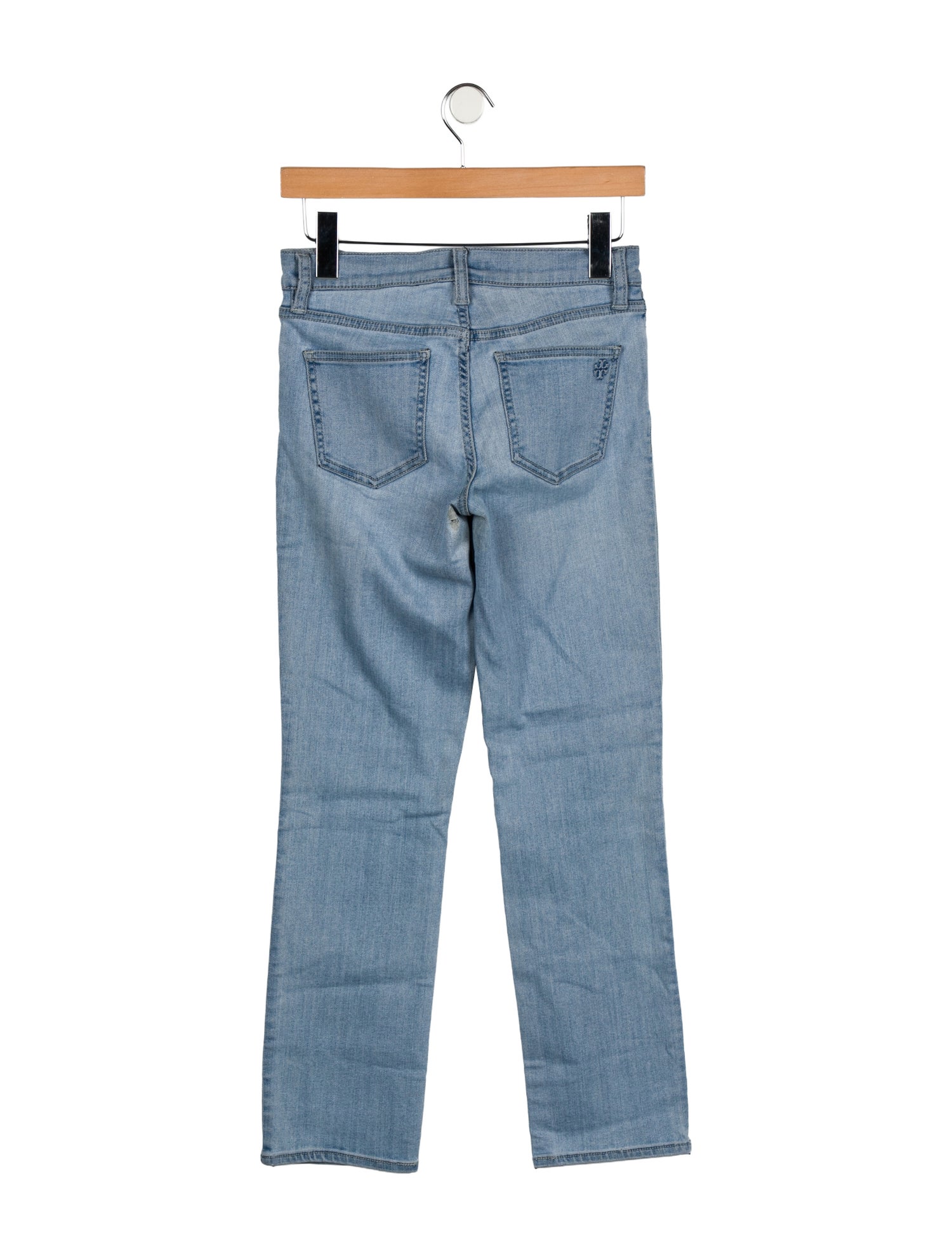 Tory Burch Mid-Rise Straight Leg Jeans