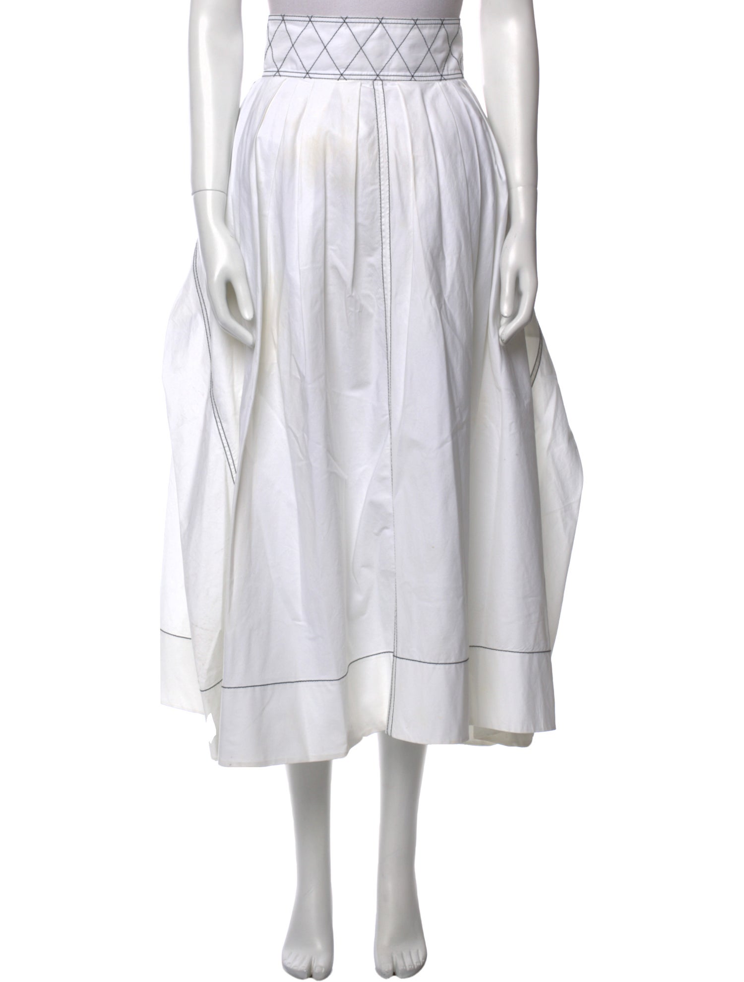 Tory Burch Pleated Accents Midi Length Skirt