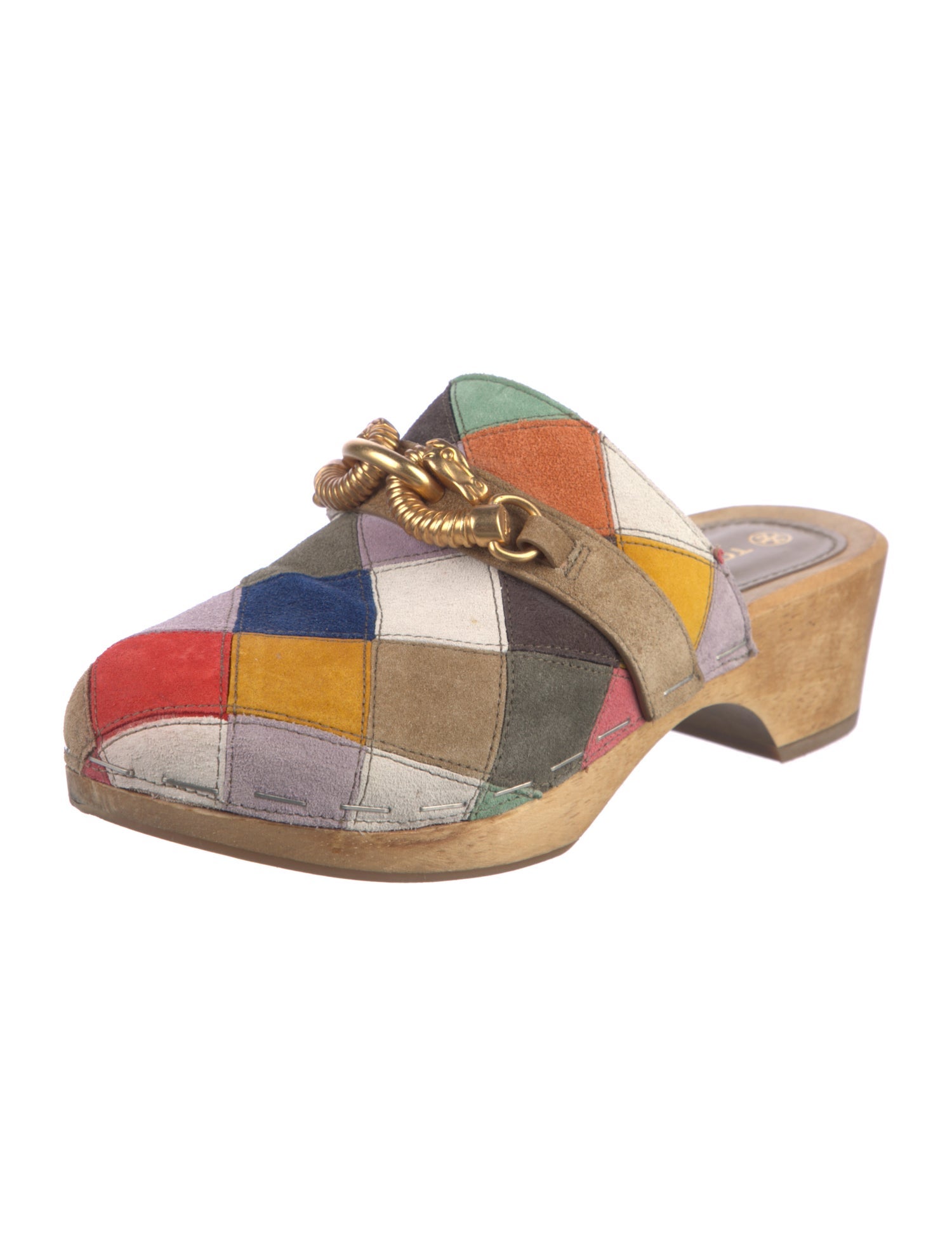 Tory Burch Suede Printed Mules