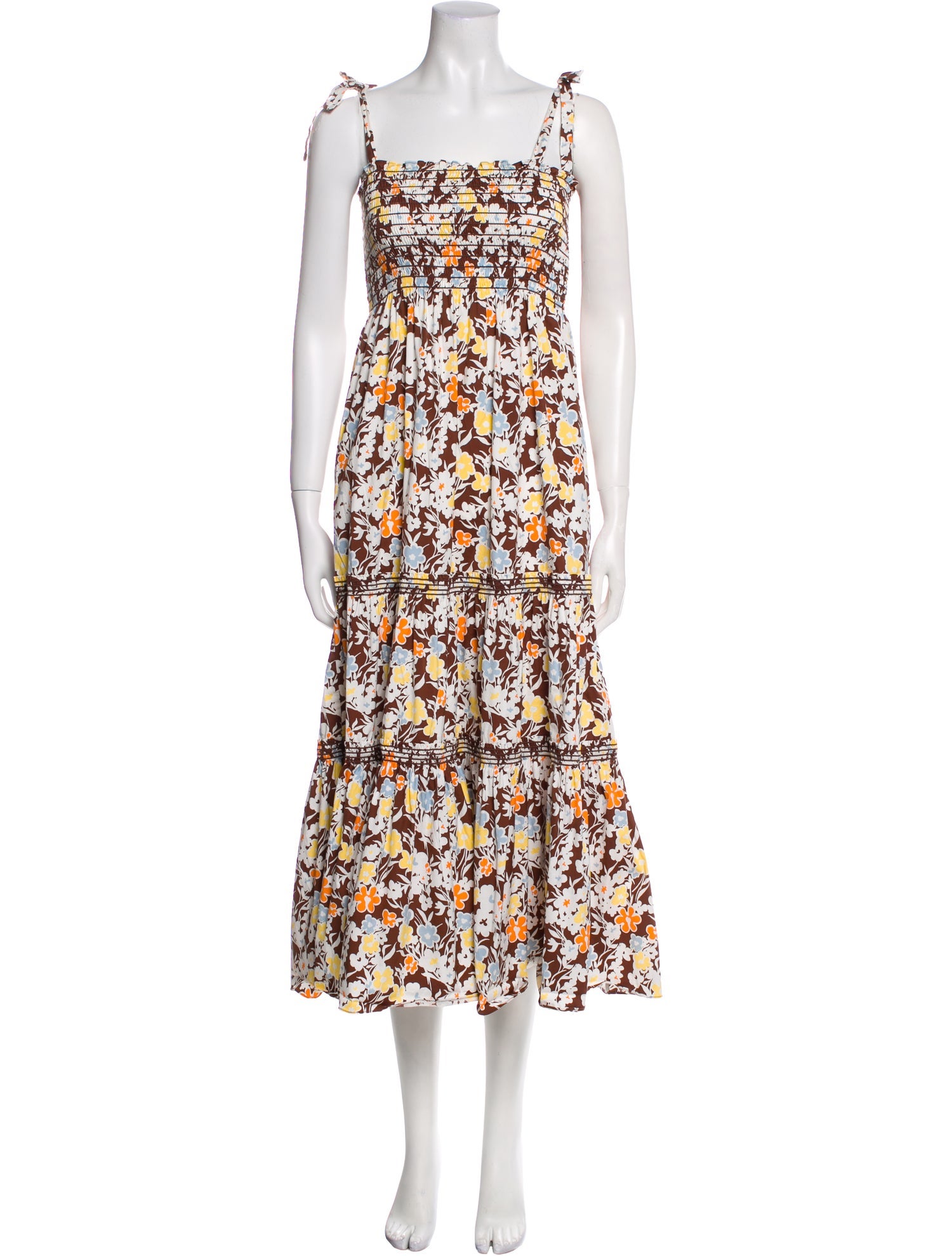 Tory Burch Floral Print Midi Length Dress