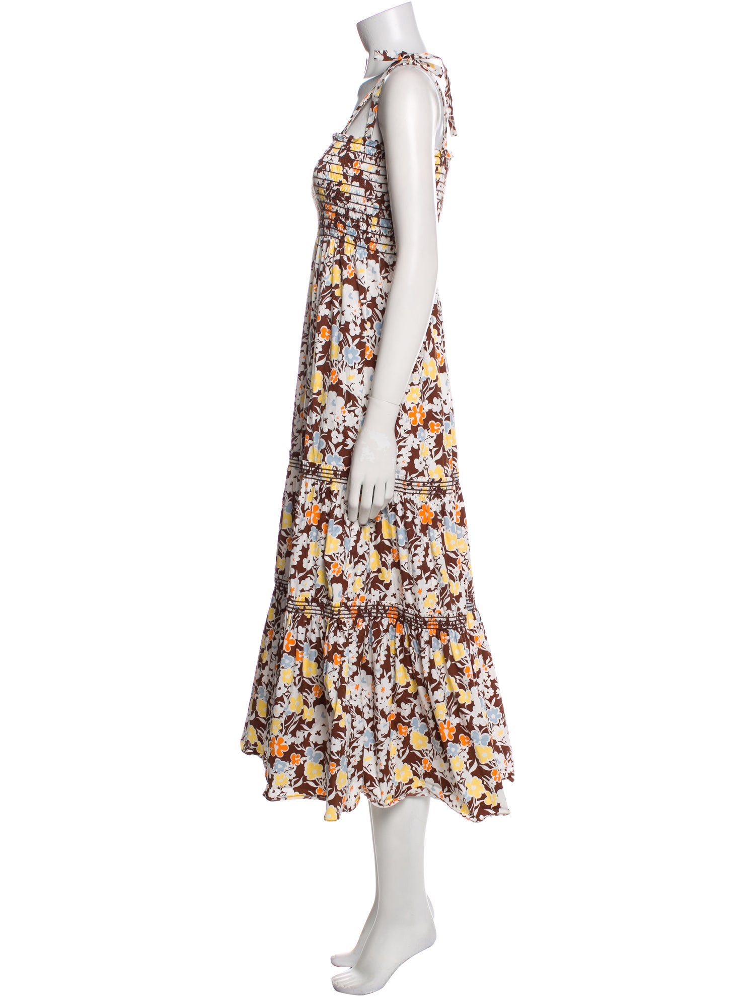 Tory Burch Floral Print Midi Length Dress