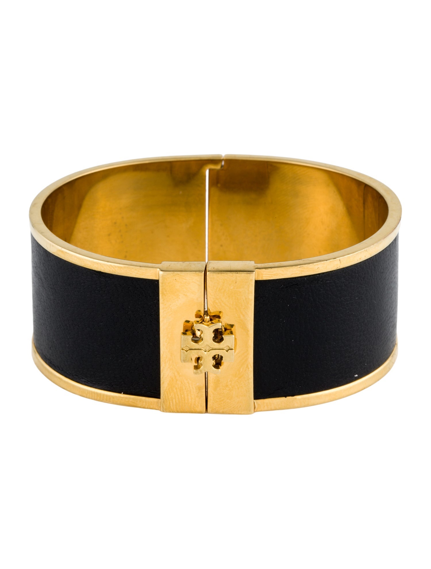 Tory Burch Leather Inlay Hinged Bracelet