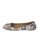 Tory Burch Leather Floral Print Ballet Flats