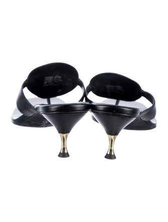 Tory Burch Leather Chain-Link Accents Slides