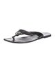 Tory Burch Signature Logo Patent Leather Flip Flops