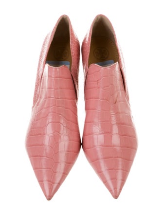 Tory Burch Embossed Leather Animal Print Boots