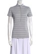 Tory Burch Striped Mock Neck Polo
