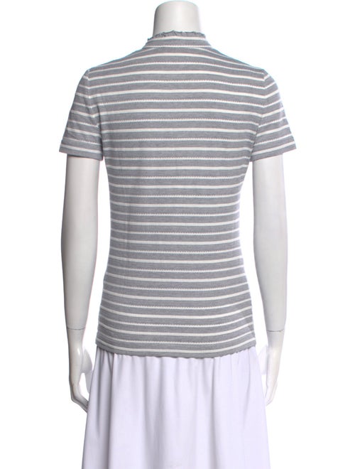 Tory Burch Striped Mock Neck Polo