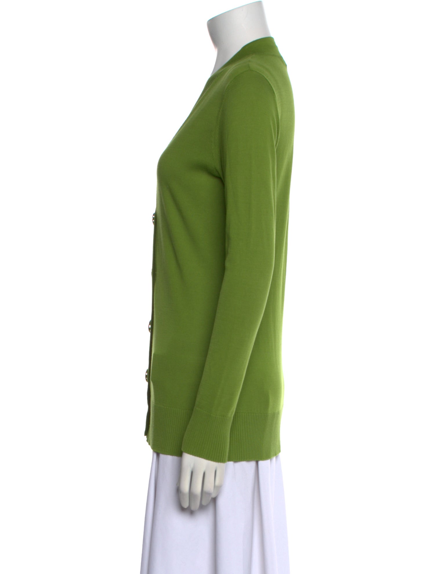 Tory Burch V-Neck Long Sleeve Button-Up Top