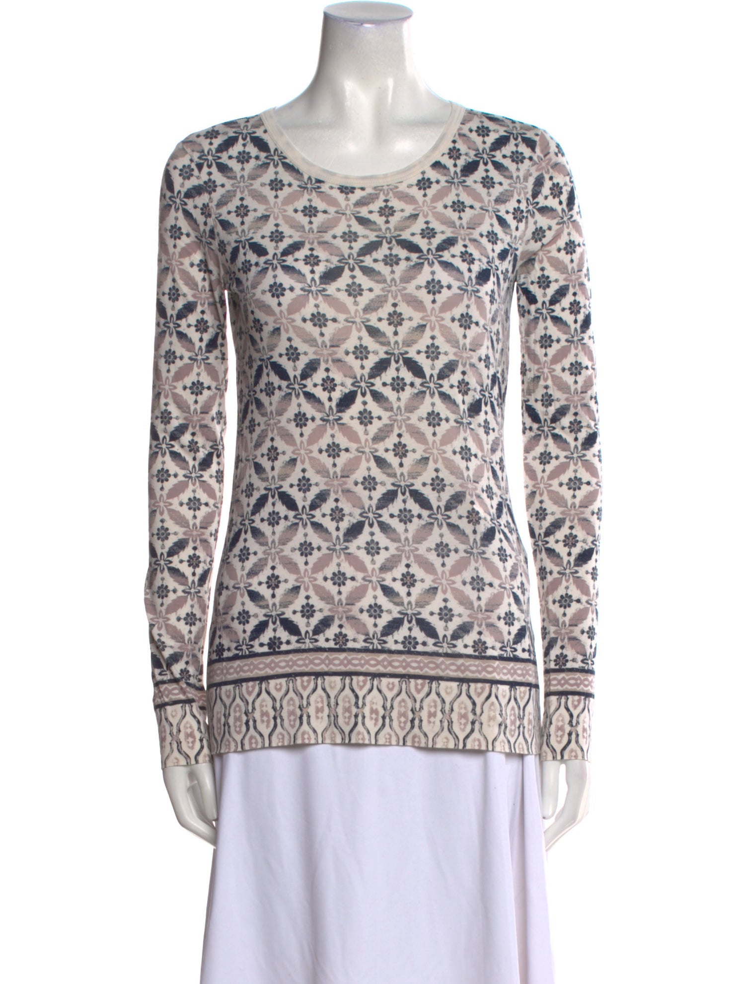 Tory Burch Printed Scoop Neck Top