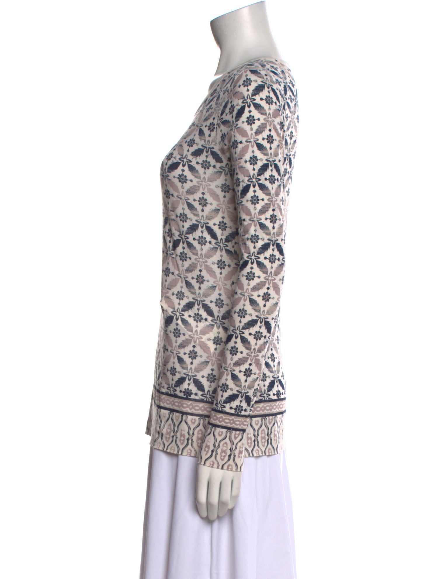 Tory Burch Printed Scoop Neck Top