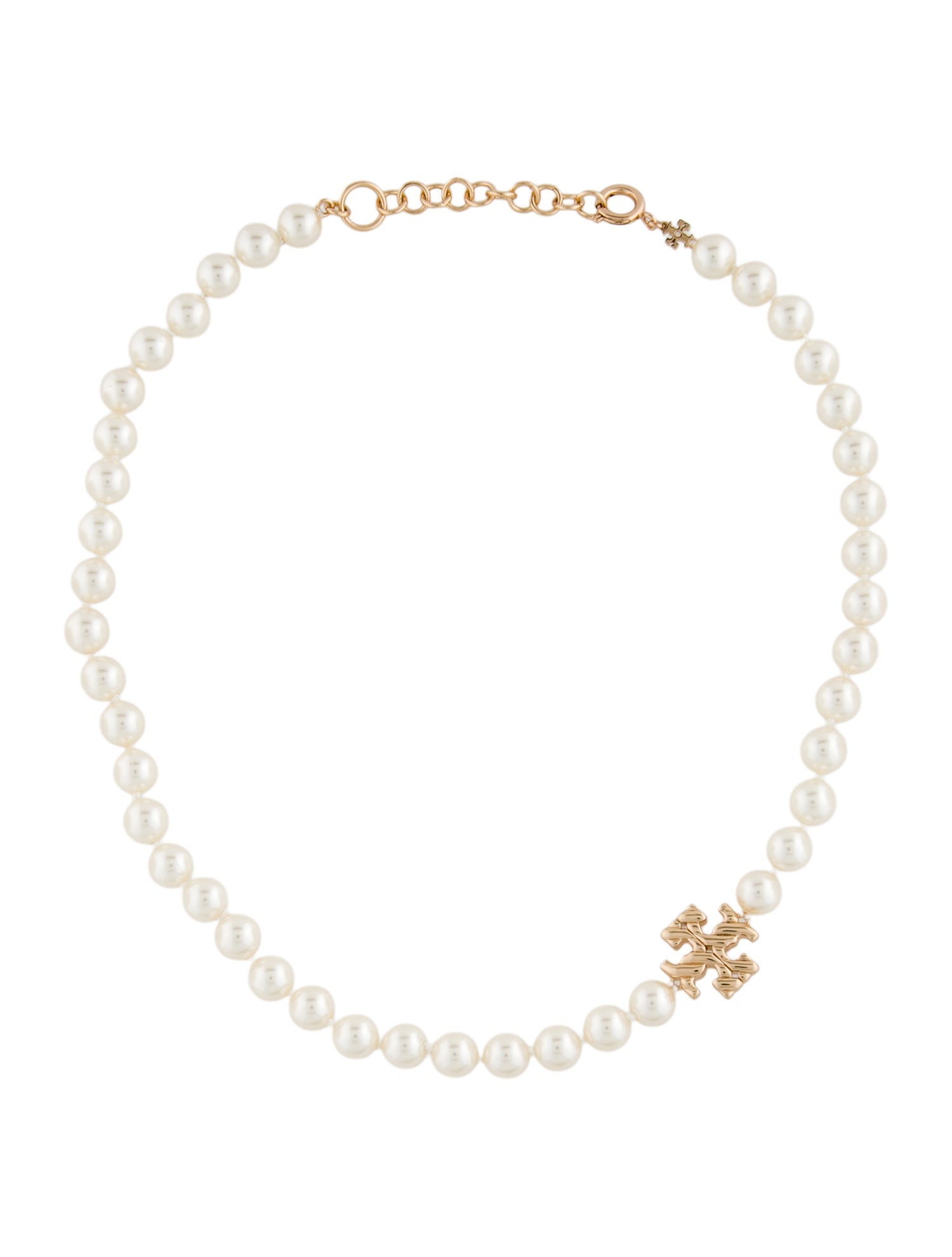 Tory Burch Faux Pearl Kira Collar Necklace