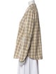 Tory Burch Plaid Print Long Sleeve Button-Up Top