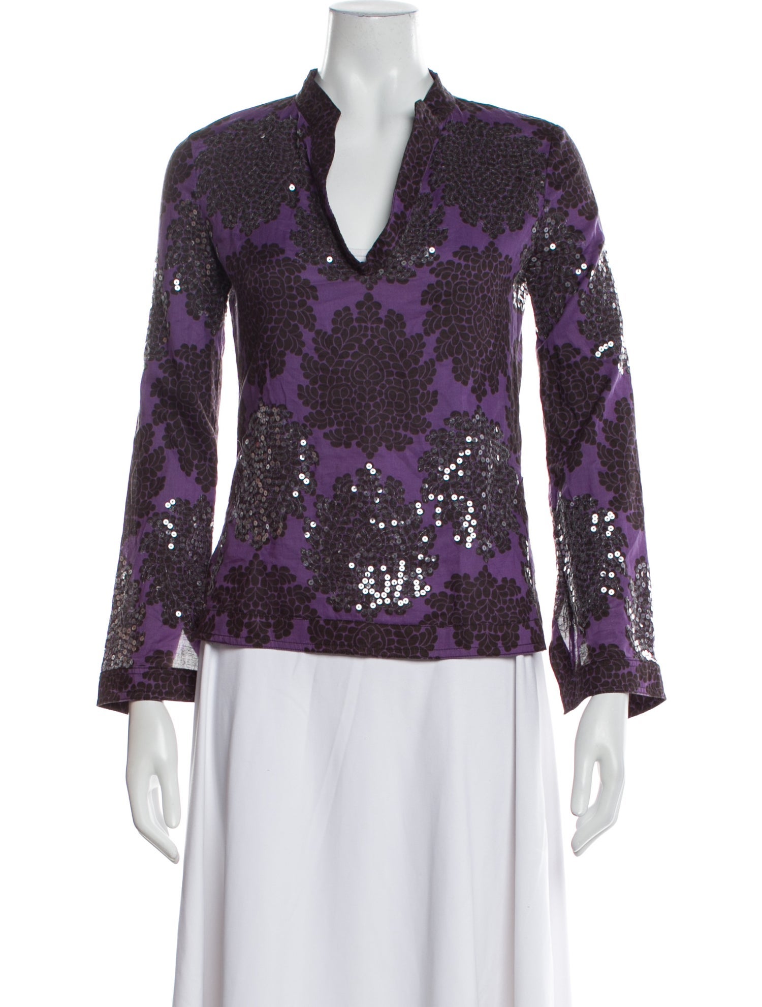 Tory Burch Printed V-Neck Top