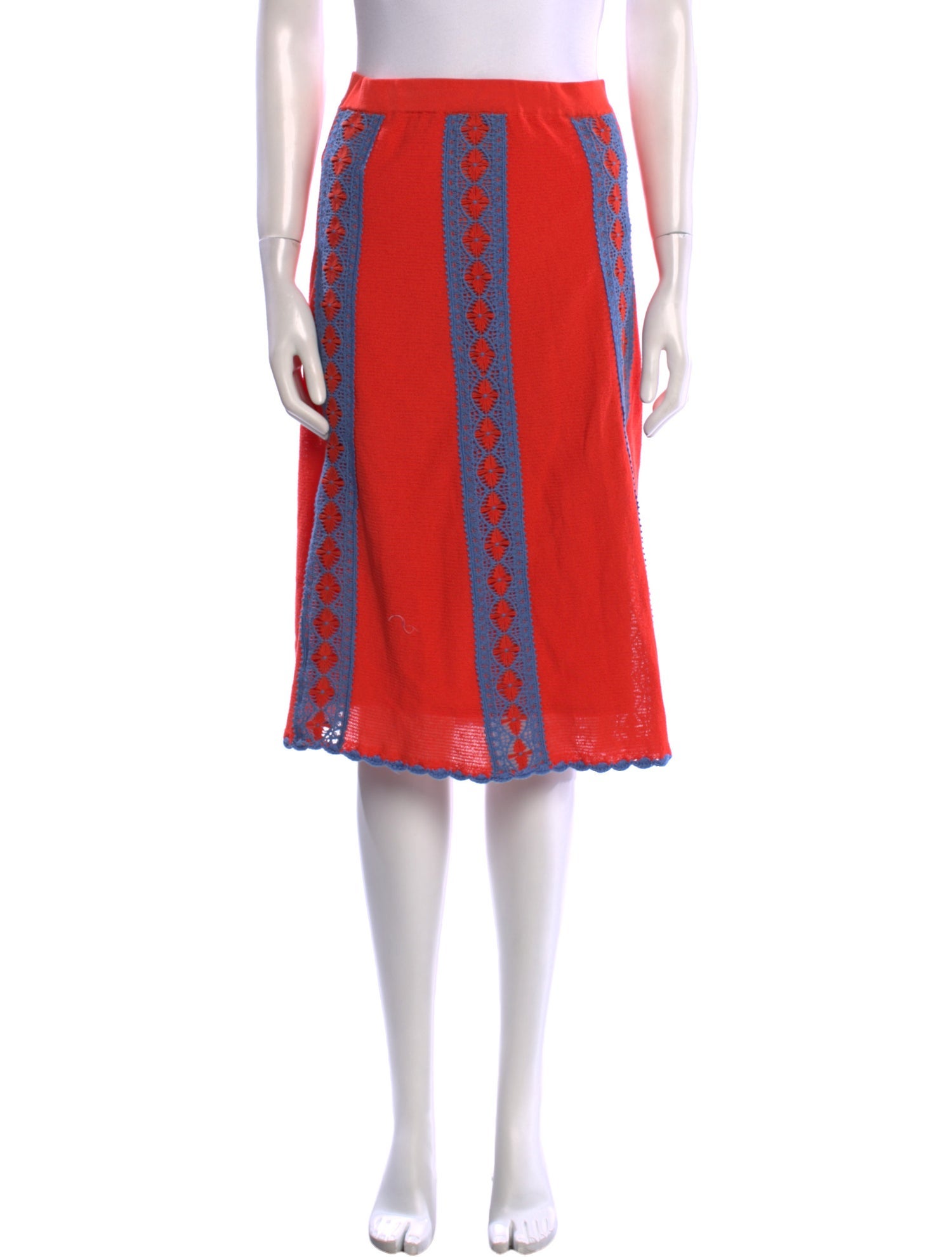 Tory Burch Embroidered Accent Knee-Length Skirt