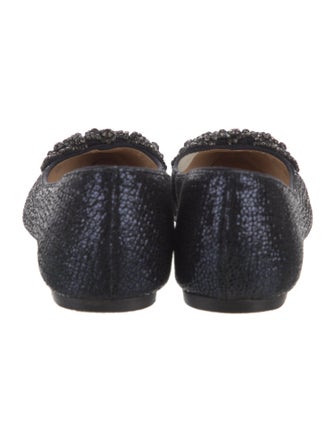 Tory Burch Glitter Crystal Embellishments Ballet Flats