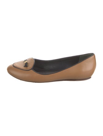 Tory Burch Leather Bow Accents Ballet Flats