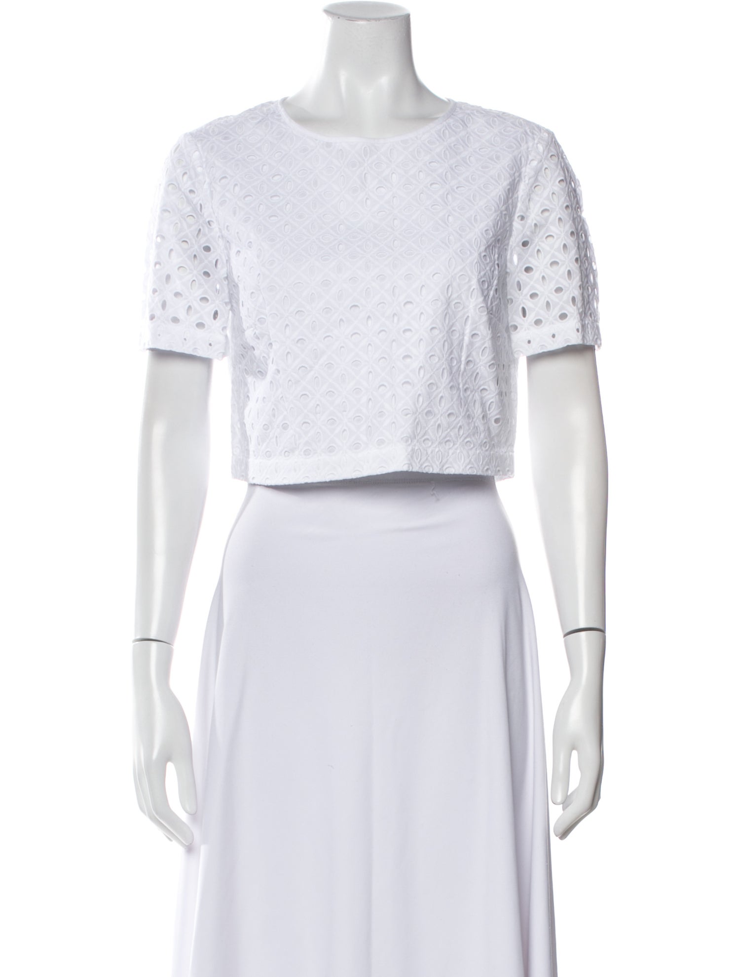 Tory Burch Scoop Neck Short Sleeve Crop Top