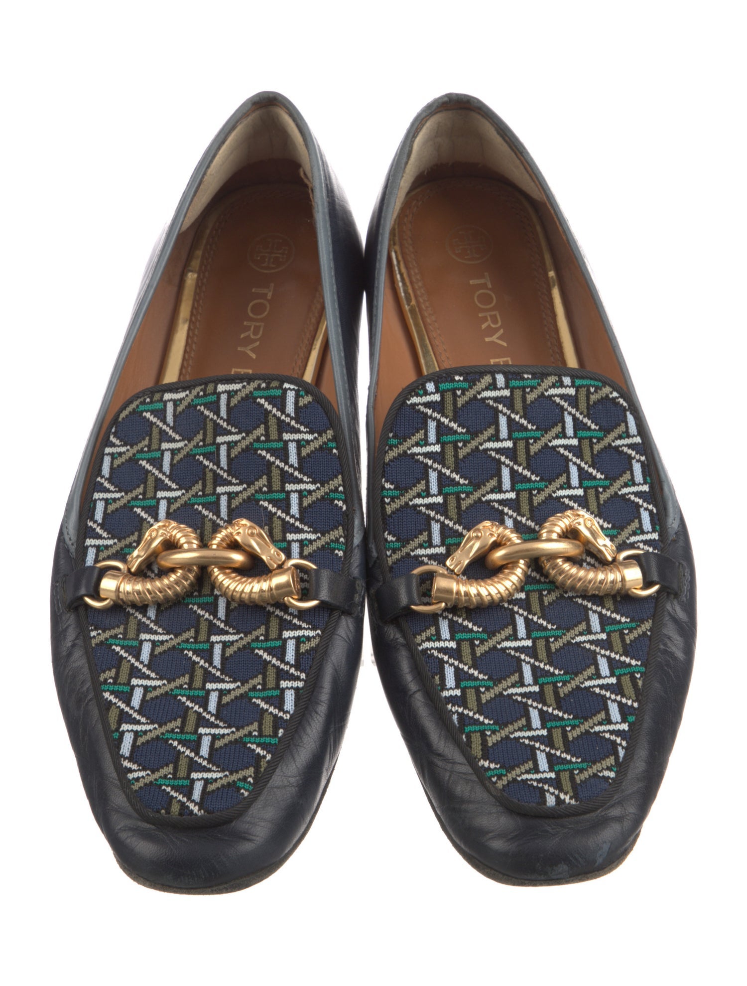 Tory Burch Leather Animal Print Loafers