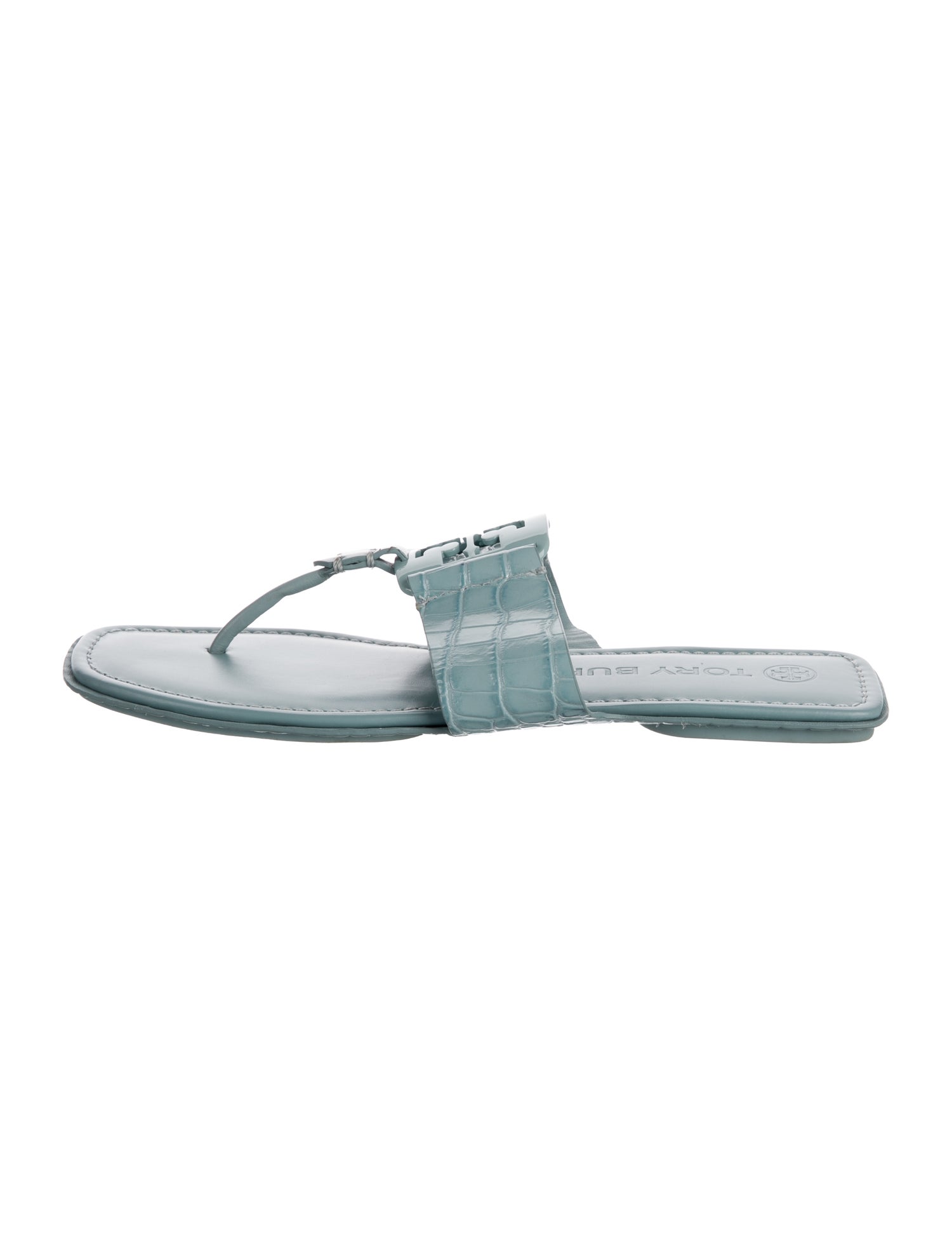 Tory Burch Leather Whipstitch Trim Slides