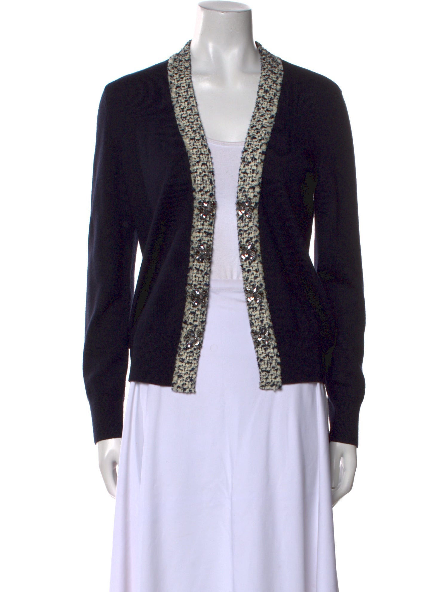 Tory Burch Merino Wool Open Front Sweater