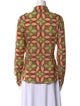 Tory Burch Printed Long Sleeve Button-Up Top