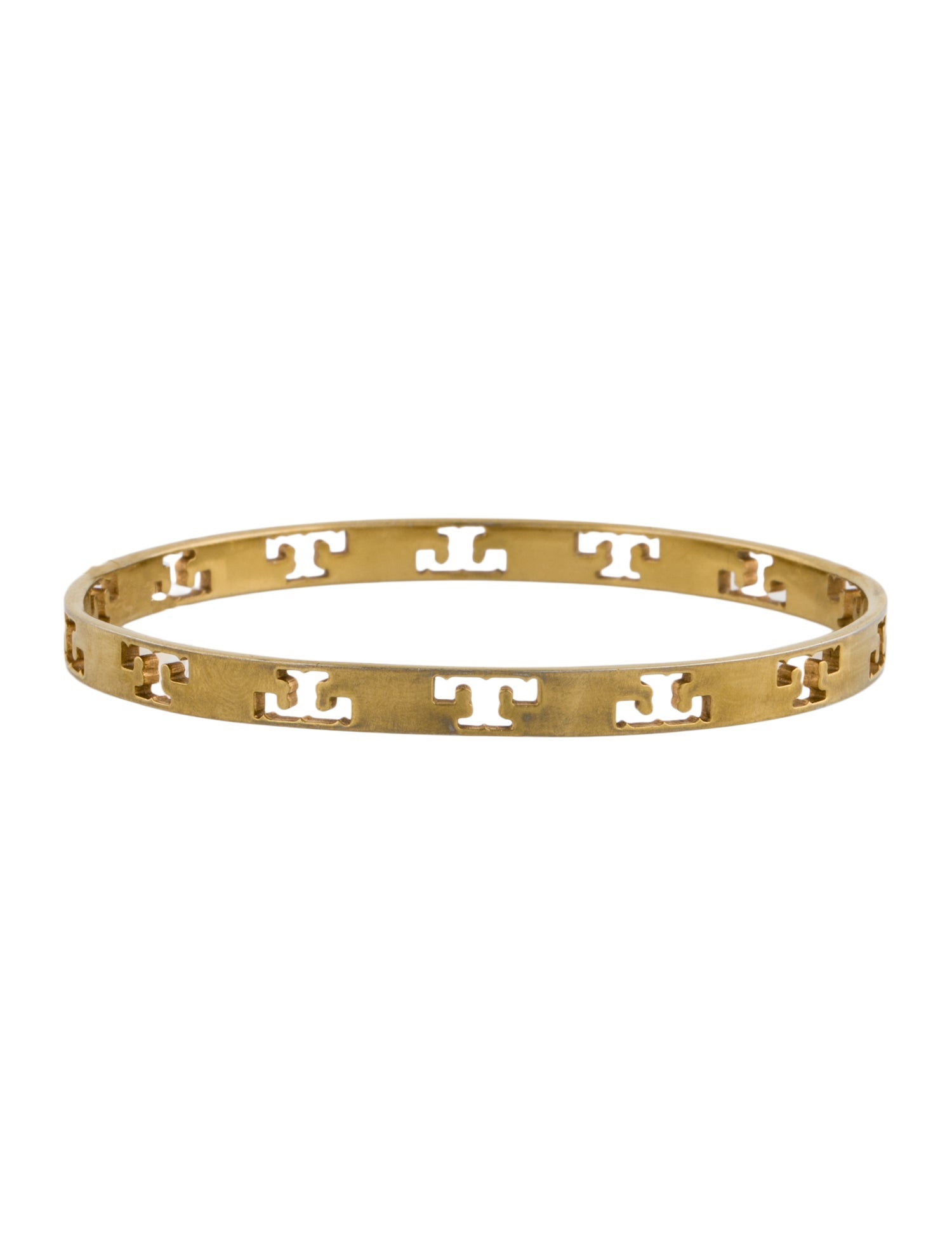 Tory Burch Pierced T-Logo Bangle Bracelet