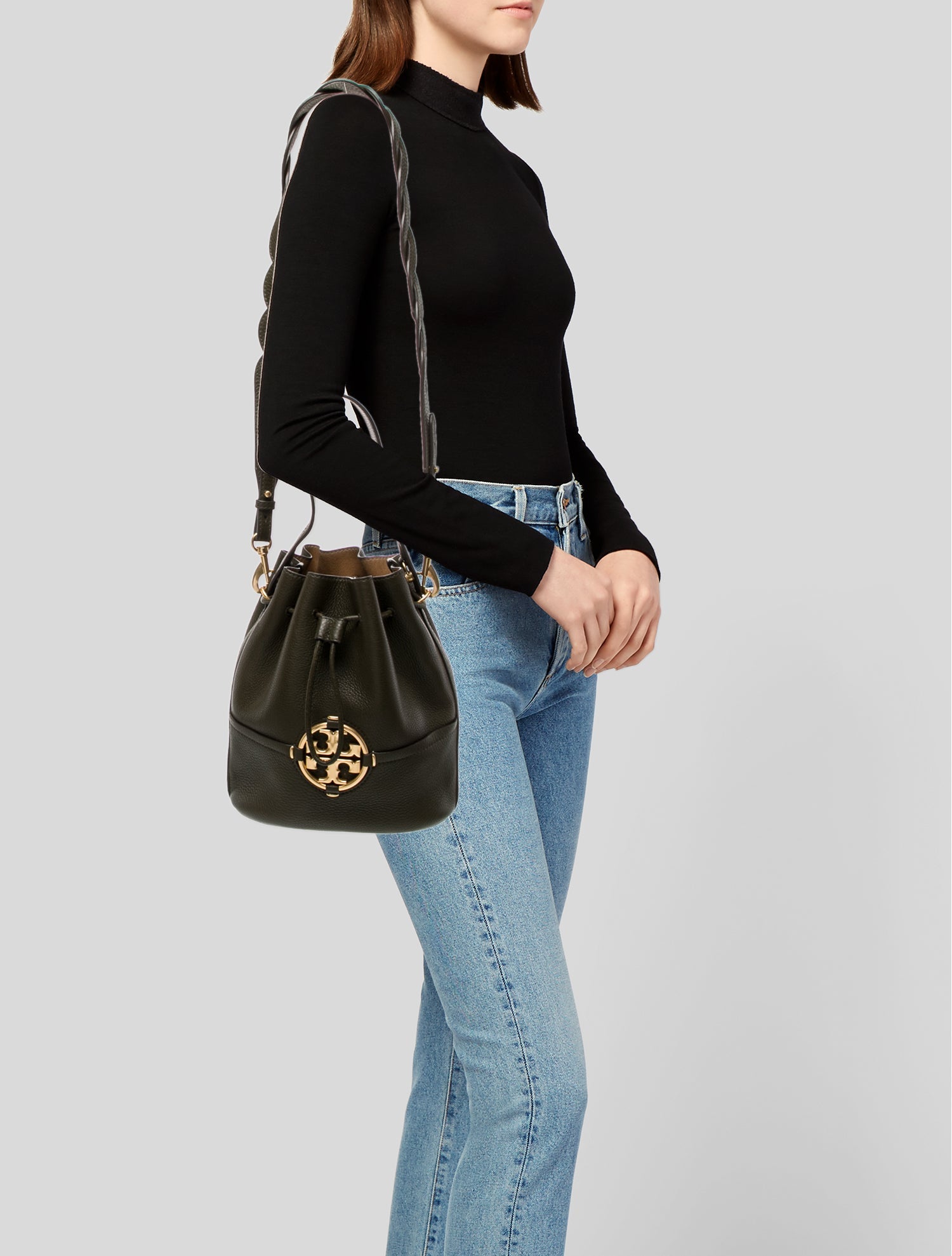 Tory Burch Leather Bucket Bag
