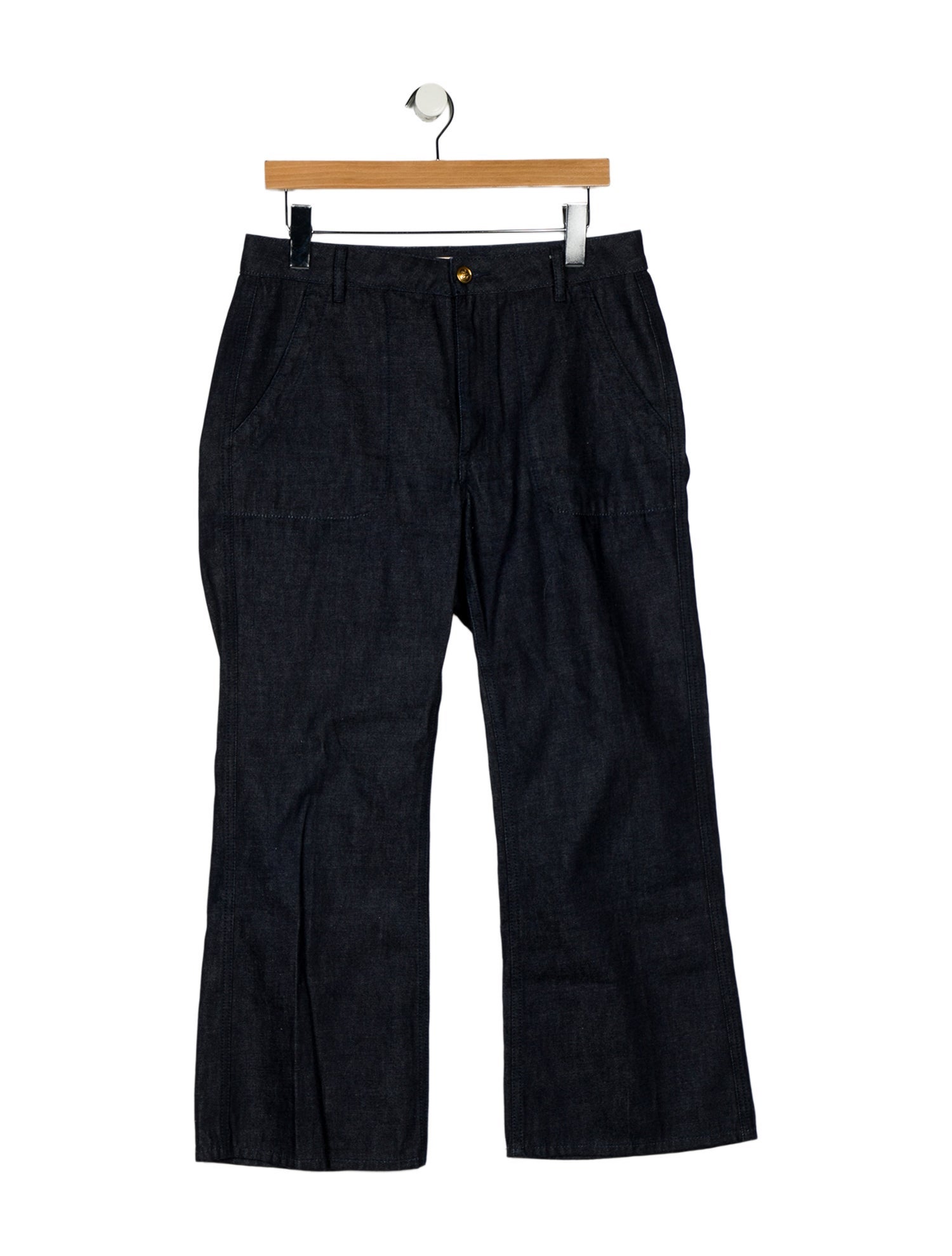 Tory Burch Mid-Rise Wide Leg Jeans