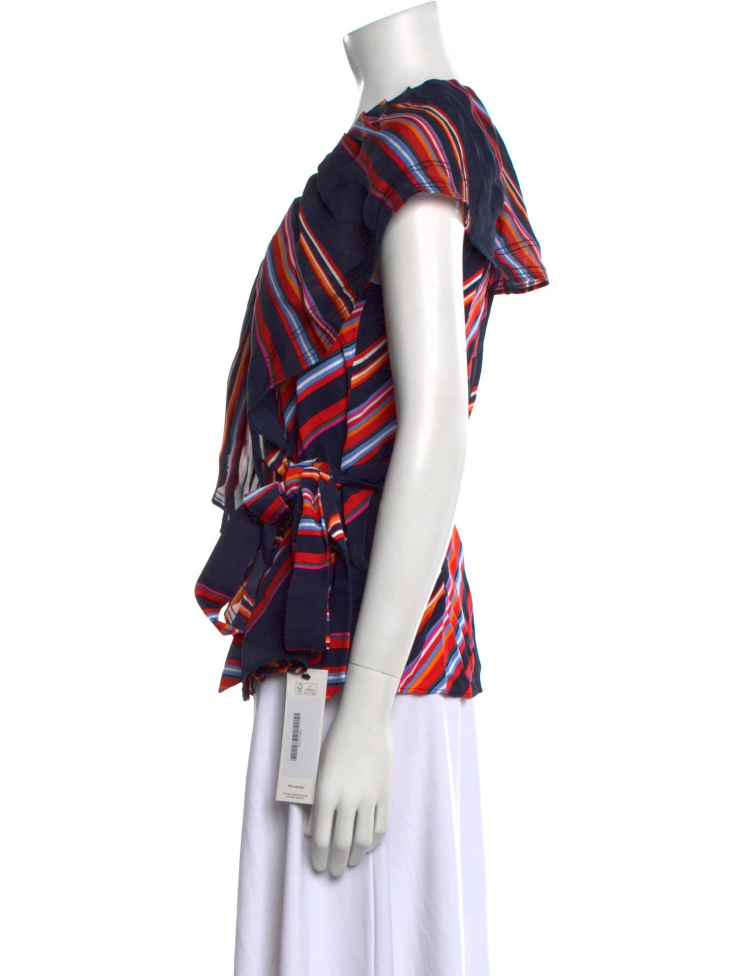 Tory Burch Striped V-Neck Blouse w/ Tags