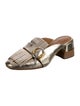 Tory Burch Leather Fringe Trim Accent Mules