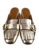Tory Burch Leather Fringe Trim Accent Mules