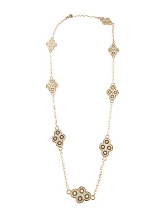 Tory Burch Resin Large Clover Station Necklace