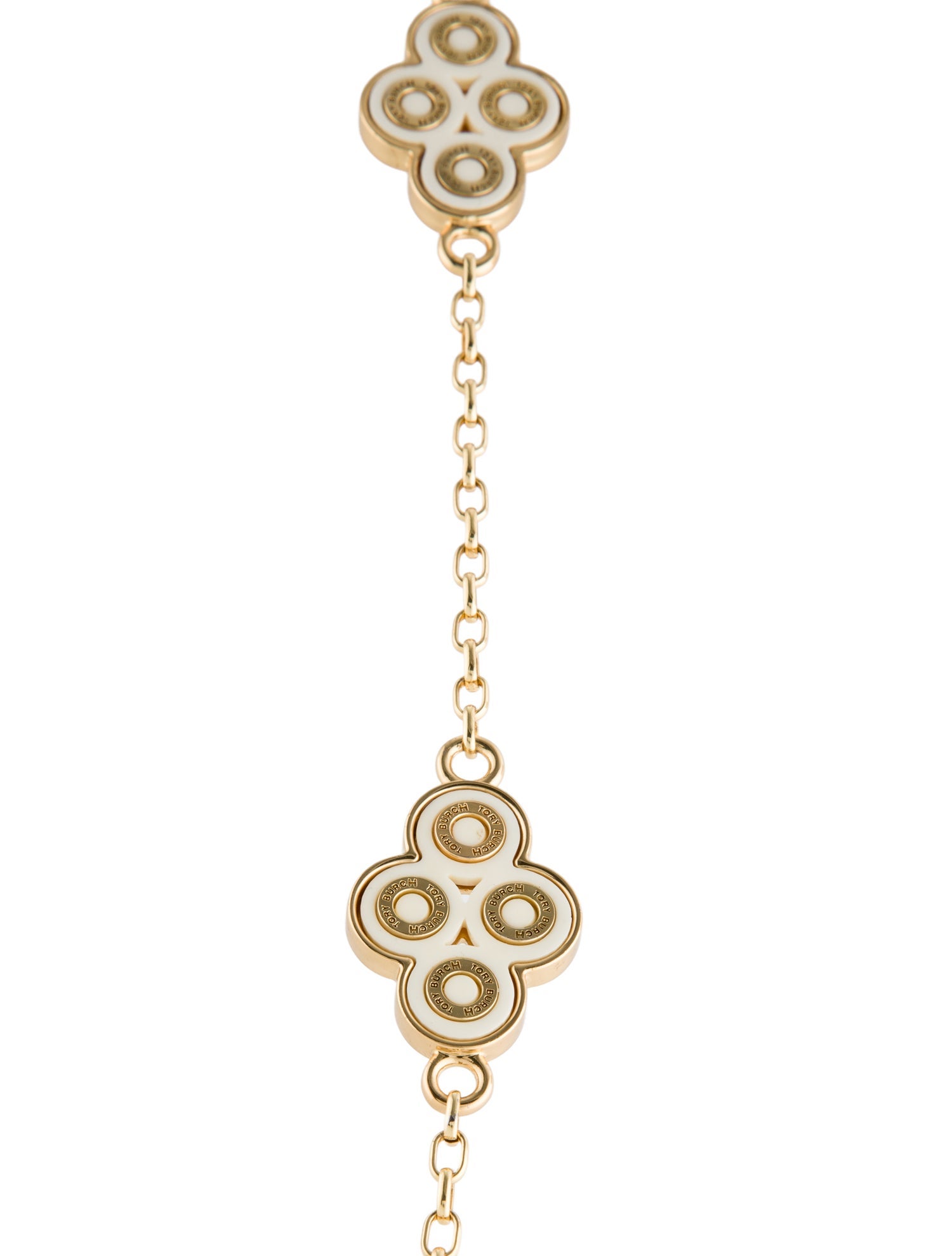 Tory Burch Resin Large Clover Station Necklace