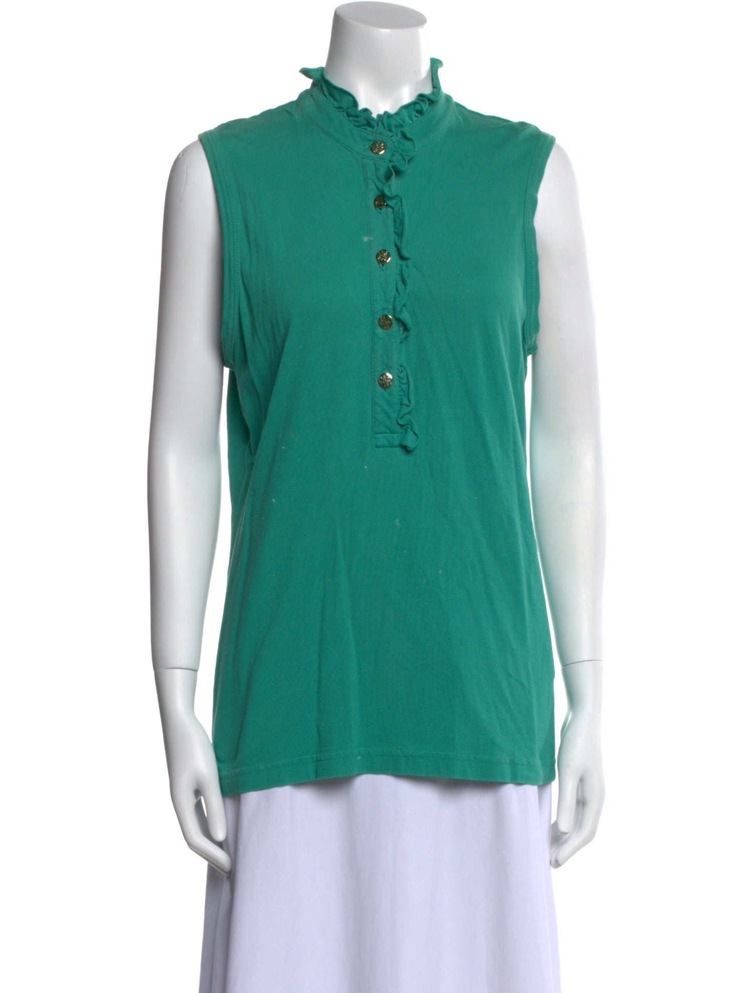 Tory Burch Mock Neck Sleeveless Polo