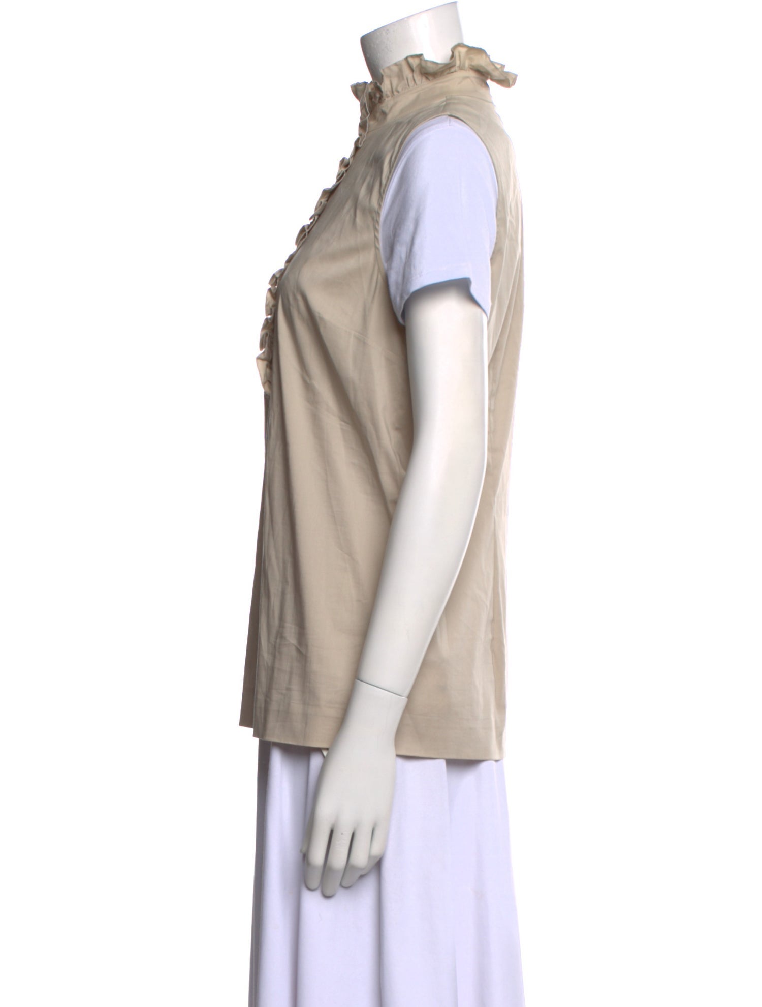 Tory Burch Mock Neck Short Sleeve Top