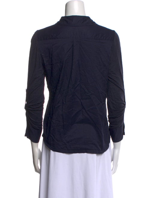 Tory Burch Linen Three-Quarter Sleeve Button-Up Top