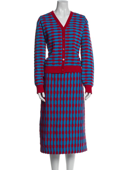 Tory Burch Printed Grosgrain Trim Skirt Set