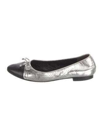 Tory Burch Leather Animal Print Ballet Flats