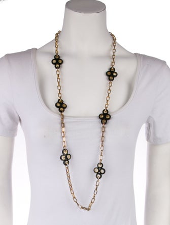 Tory Burch Resin Large Clover Station Necklace