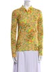 Tory Burch Floral Print Long Sleeve Button-Up Top