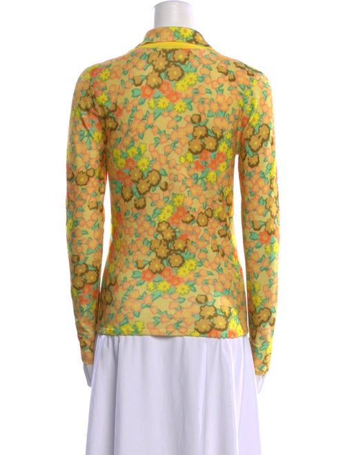 Tory Burch Floral Print Long Sleeve Button-Up Top