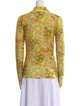 Tory Burch Floral Print Long Sleeve Button-Up Top