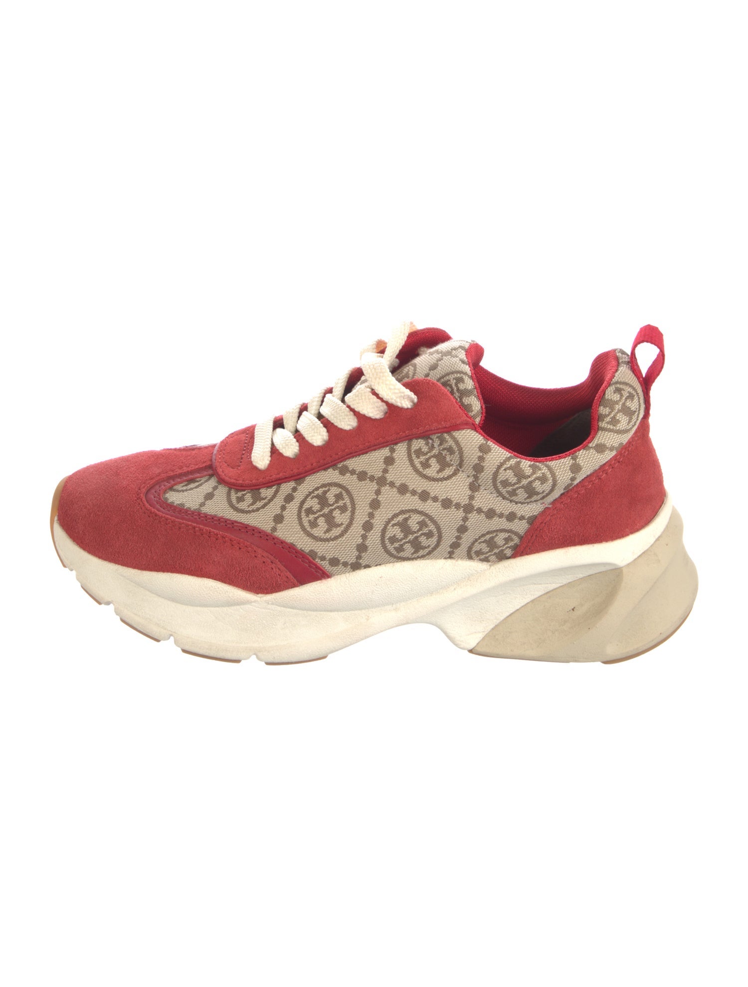 Tory Burch Suede Printed Chunky Sneakers
